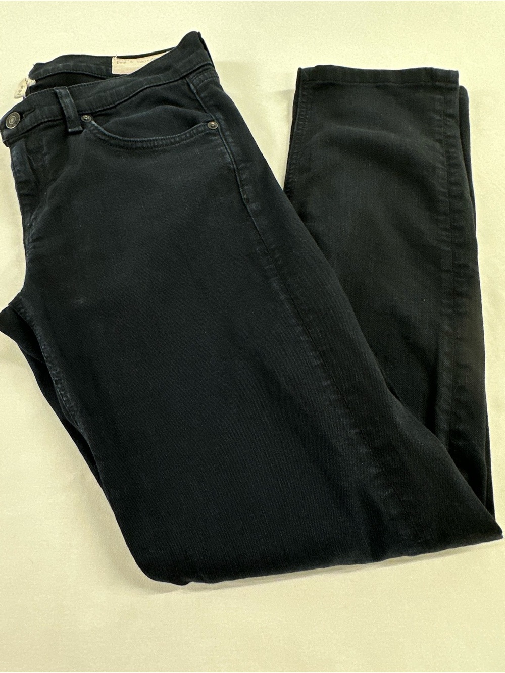 rag & bone The Dre Slim Boyfriend Jean Aged Black Size 27 Made in USA